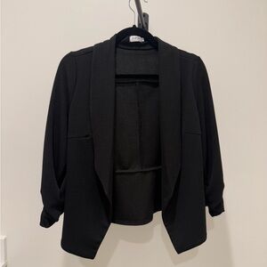 Amazon Black Blazer Relaxed Open-Front Design
